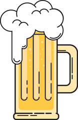 Beer mug in cartoon style