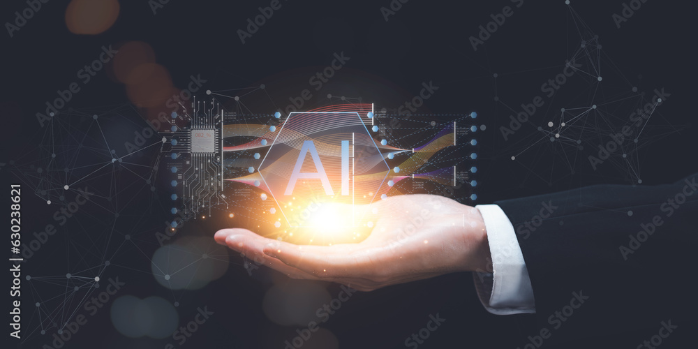 Poster ideas and innovation ,connecting creativity with modern technology , new solutions ,artificial intel