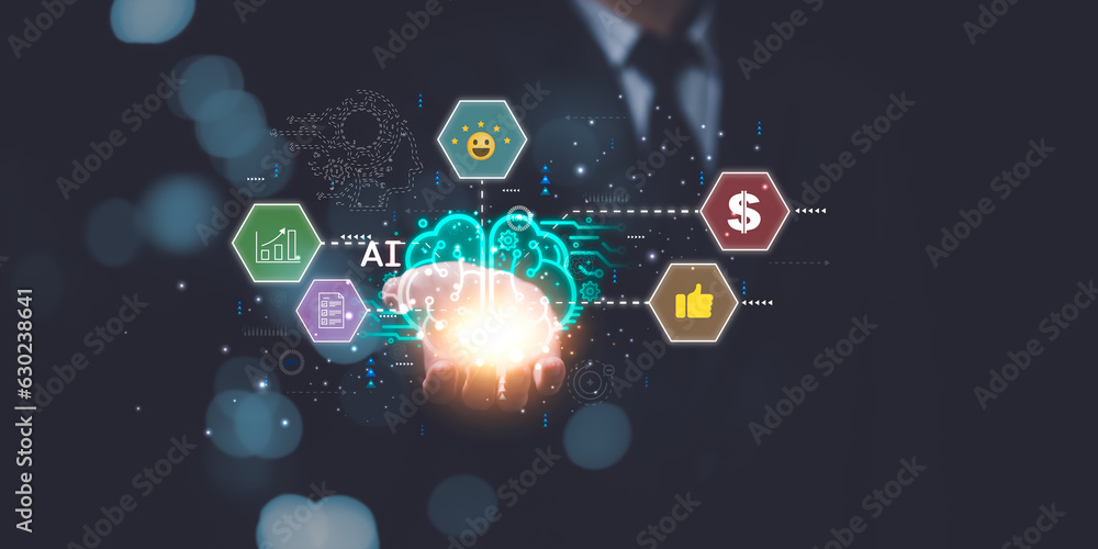 Poster ideas and innovation ,connecting creativity with modern technology , new solutions ,artificial intel