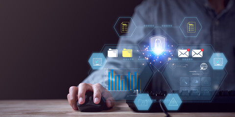 Data protection concept and secure internet security access ,cyber security technology ,Login to...