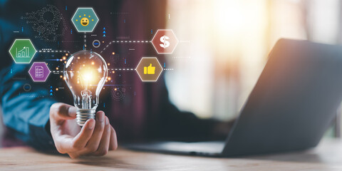 ideas and innovation ,Connecting creativity with modern technology , new solutions ,artificial...