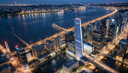 Obraz premium A Glimpse into the Futuristic World of Modern Transportation and City Views ai generated