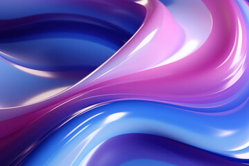 Fototapeta premium Abstract background of blue and purple wavy lines. 3d render
