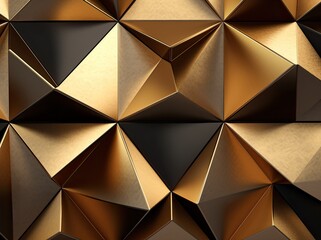 The symmetry of the gold and black triangle shapes creates an eye-catching and mesmerizing pattern, evoking a sense of wonder and awe