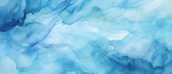 Naklejka premium A captivating and powerful painting that captures the beauty of nature in the arctic, with a contrast of blues and whites evoking the vastness of glaciers, ice, and snow melting in a wild, emotional 