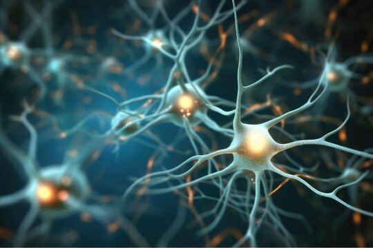 Neural networks, Electrical impulses in the human brain, Several neurons.