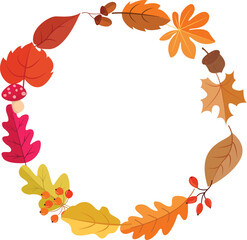 autumn frame with dry maple leaves