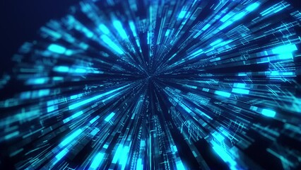 Digital technology pulsing splash or explosion concept