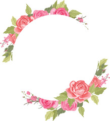 floral frame with a bouquet of peonies