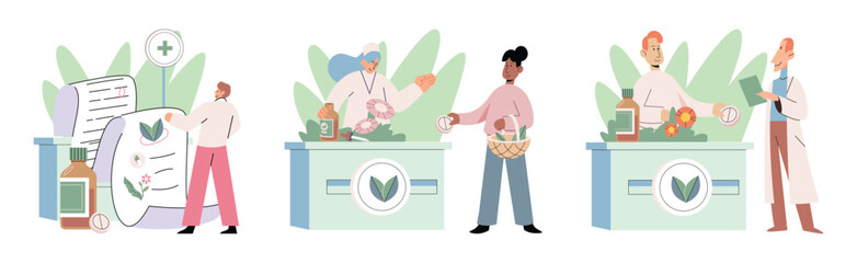 Scientist study research liquid medicine from natural herbal. Medical marijuana research. Modern and traditional medical, Alternative organic herbal drug and chemical medicine. Homeopathy healthcare