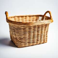 Obraz premium Wicker basket on a white background