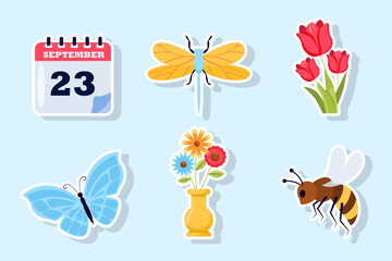 Set Collection of Spring Sticker