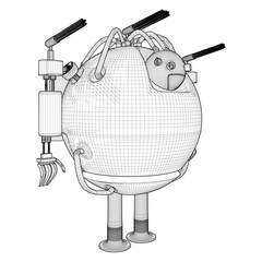 Robot Bot Vector. Isolated On White Background. A Vector Illustration Of A Android Robot Bot.