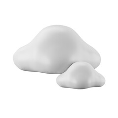 3d icon rendering of cloudy day, weather forecast.