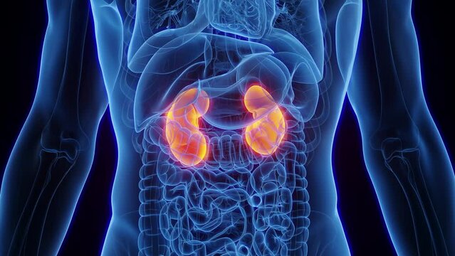 Animation of the kidneys of an adult male human