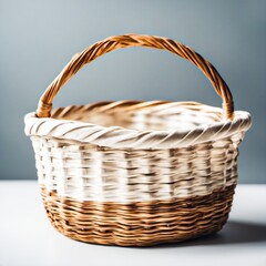 Wicker basket on a white background