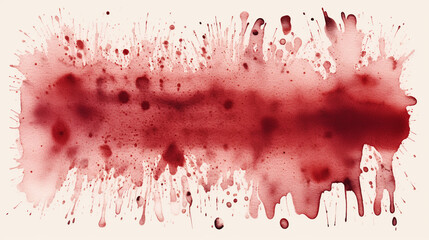 Watercolor splatter, red paint on a white background. Generative Ai. 