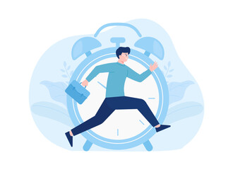 Time management concept flat illustration