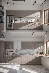 3d render minimalist kitchen interior