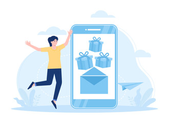 Pleasant surprise concept flat illustration