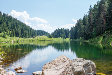 Balıklı Göl camping area in Artvin in Turkey is a virgin and natural area.