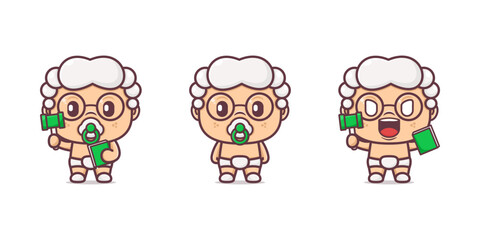 cute baby judge cartoon character vector illustration