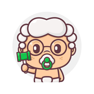 recommend clip art: cute baby judge cartoon character vector illustration