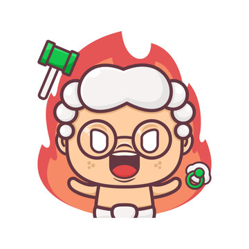 recommend clip art: cute baby judge cartoon with angry expression