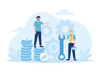 Business management improvement concept flat illustration