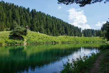 Balıklı Göl camping area in Artvin in Turkey is a virgin and natural area.