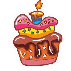 birthday cake with candles