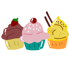 set of cupcakes