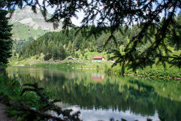 Balıklı Göl camping area in Artvin in Turkey is a virgin and natural area.