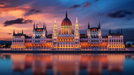 Fototapeta na wymiar Hungarian Parliament Building in Budapest generative ai