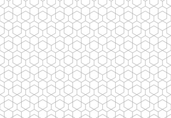 Abstract geometric seamless pattern with hexagons line. Vector Repeating Background.