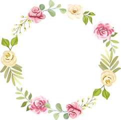 Fototapeta premium rose flower frame, wedding flower frame with beautiful roses