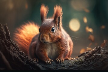 close up of a squirrel in nature. generative ai