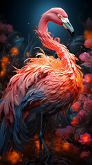 Fototapeta premium flamingo abstract wallpaper luxury style Generative AI