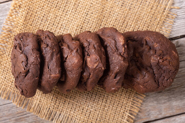 Group of homemade american chocolate cookies