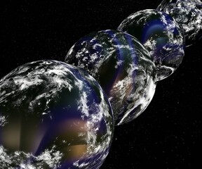 The multiverse is a term to describe the idea that beyond the observable universe. set of all universes 3d rendering