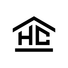 house shape hc logo design