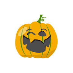 Happy, Ghost face on pumpkin set for Halloween