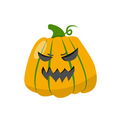 Angry, Ghost face on pumpkin set for Halloween