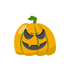 Evil, Ghost face on pumpkin set for Halloween