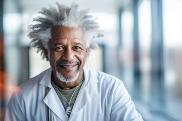 Portrait of doctor, dark-skinned male doctor smiling and looking at the camera, in his office at the hospital, Portrait of male podiatrist doctor. - obrazy, fototapety, plakaty