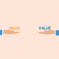 Price and Value  with hand
