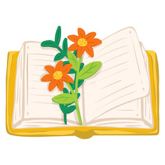 book with flowers