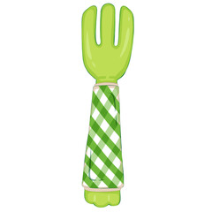 Green fork with check pattern 