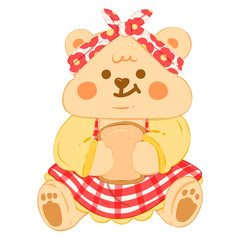 teddy bear with bread 