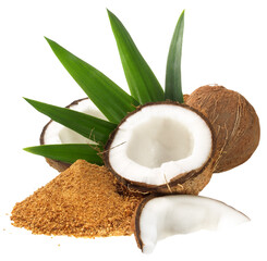 Coconut with Coconut Sugar - Transparent PNG Background
